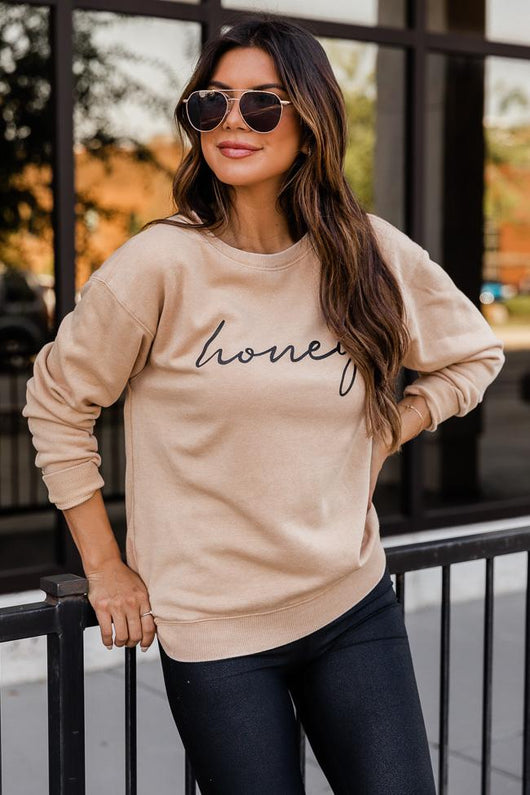 Honey Script Gold Graphic Sweatshirt