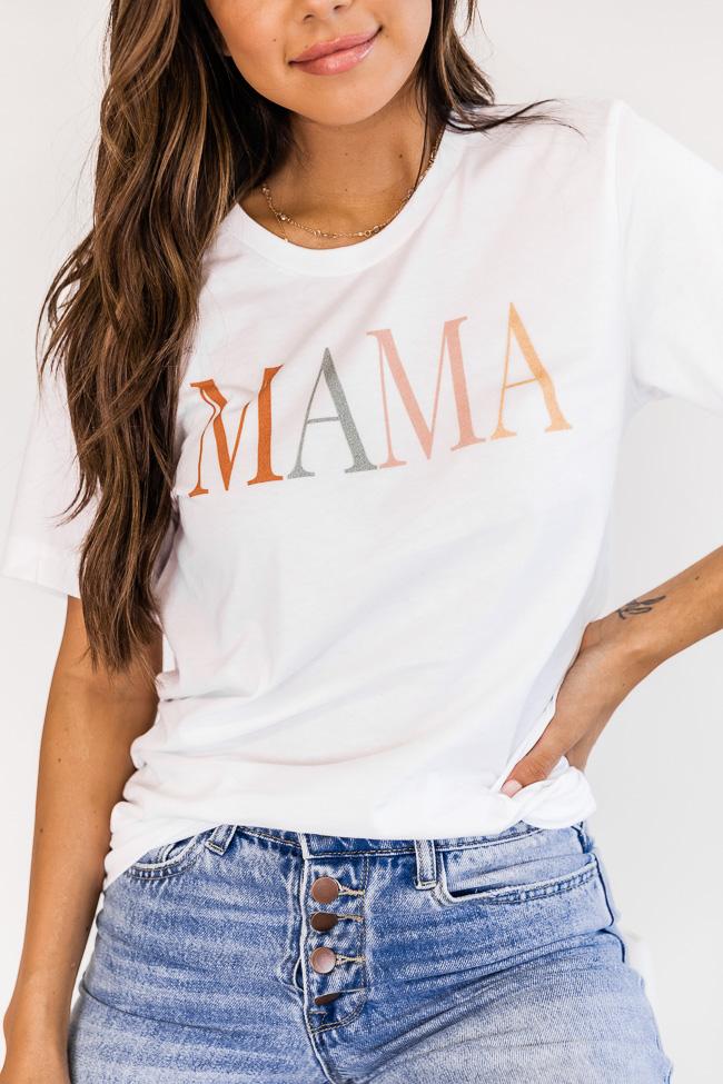 Mama Vintage Multi White Graphic Tee
