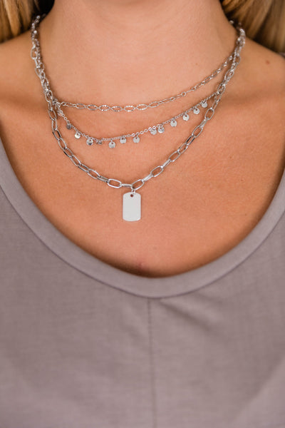 Come Follow My Lead Silver Necklace