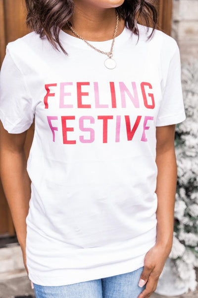 Feeling Festive Graphic White Tee