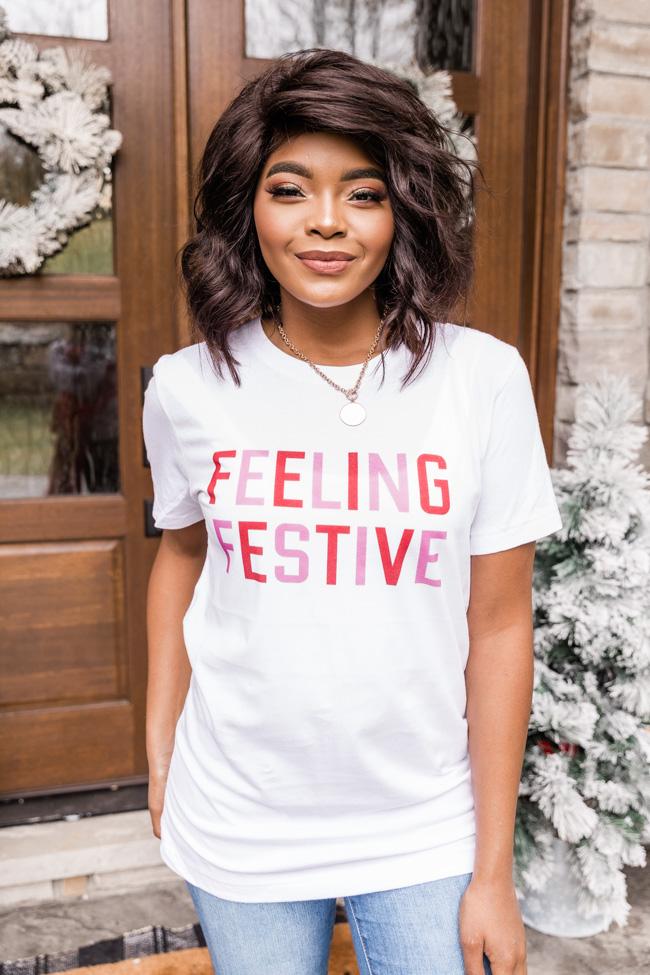 Feeling Festive Graphic White Tee