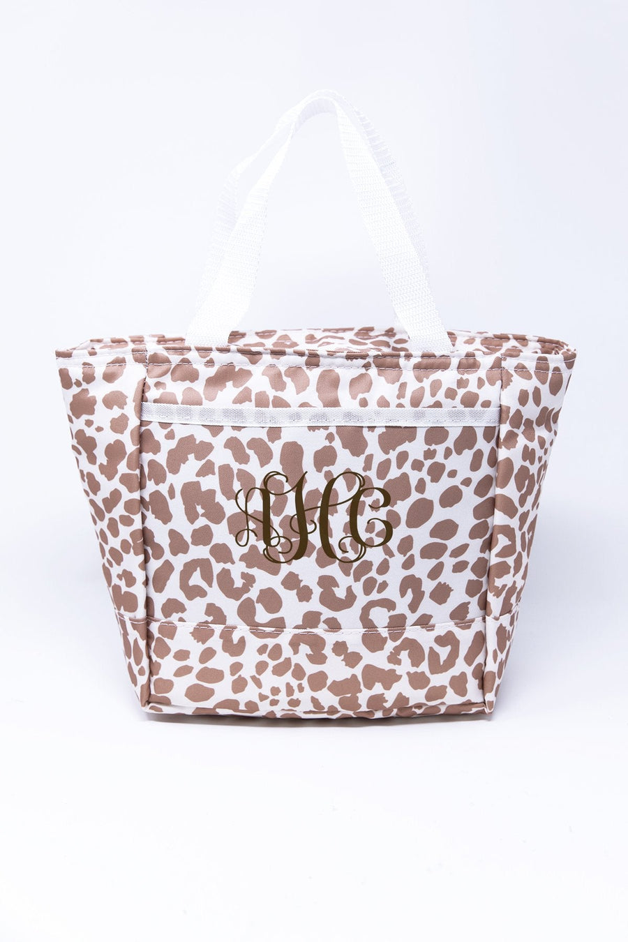 Grab And Go Animal Print Beige Lunch Bag