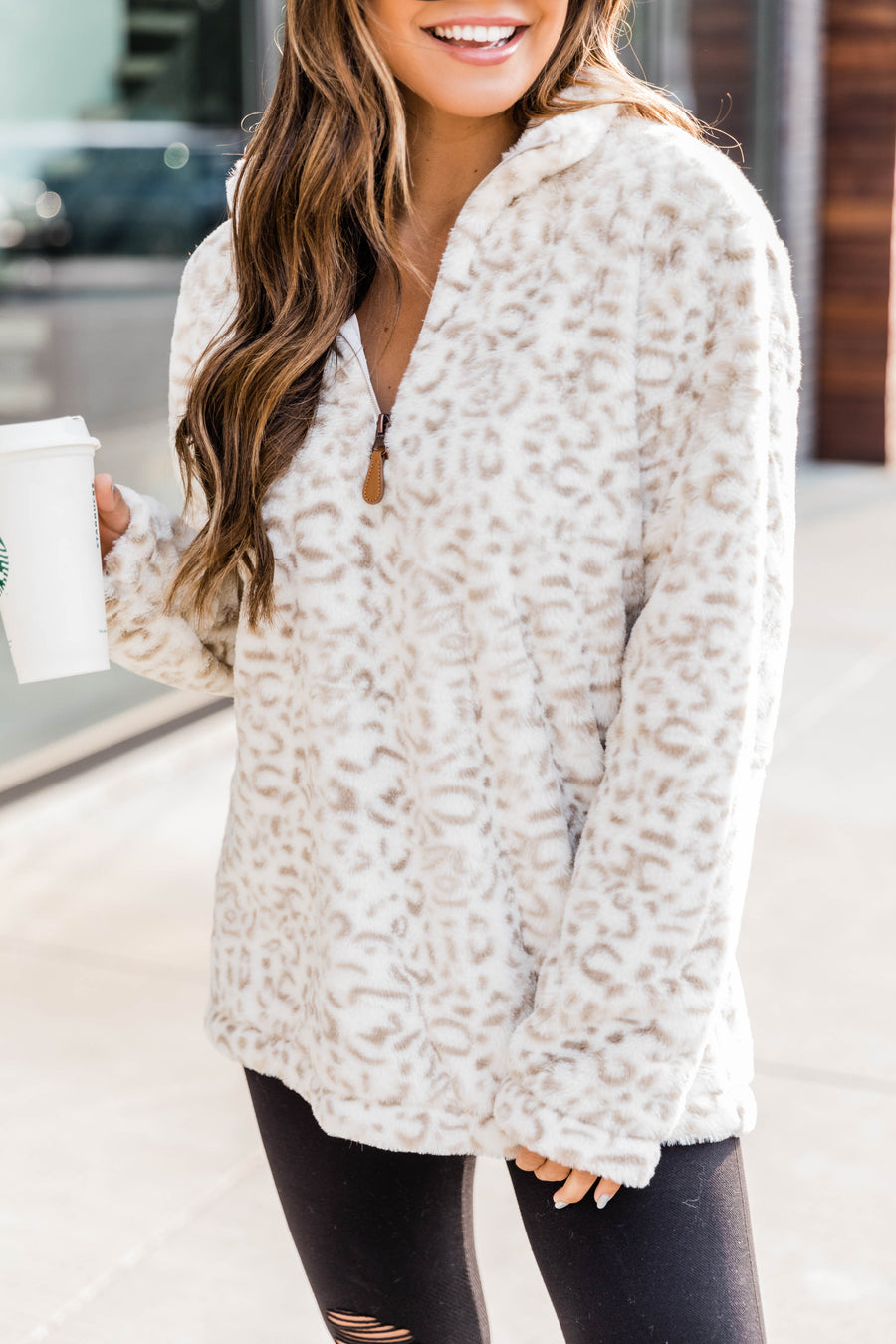 Delight My Heart Animal Print Taupe Pullover