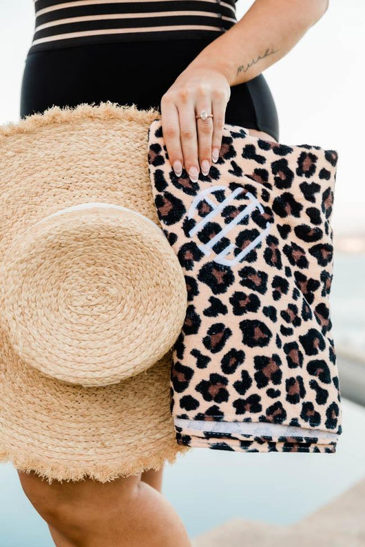 Let's Sail Away Animal Print Beach Towel