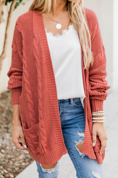 Won't Change My Heart Rust Cardigan FINAL SALE