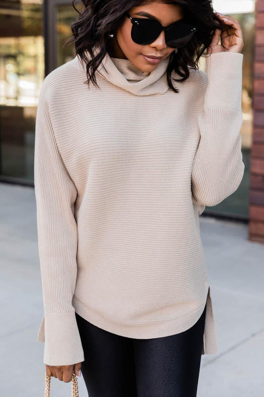 Destined For Success Taupe Sweater