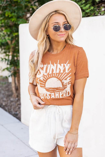 Sunny Days Ahead Graphic Burnt Orange Tee