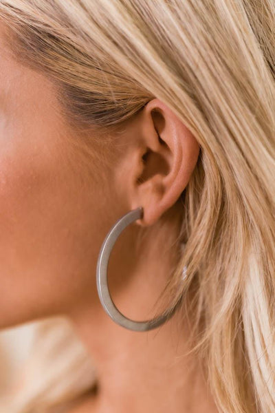 My Only Desire Hoop Silver Earrings