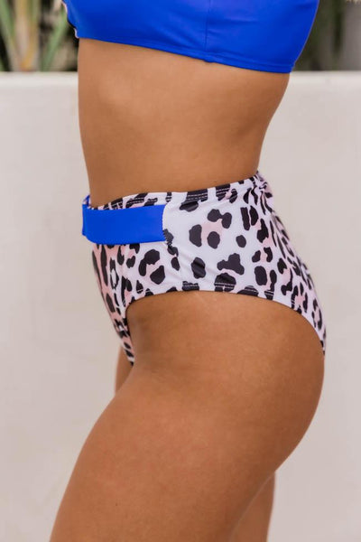 Beach Bum Leopard Print Blue Bikini Bottoms FINAL SALE