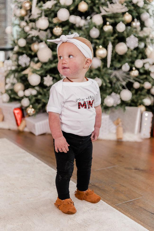 Very Merry Mini Graphic White Onesie