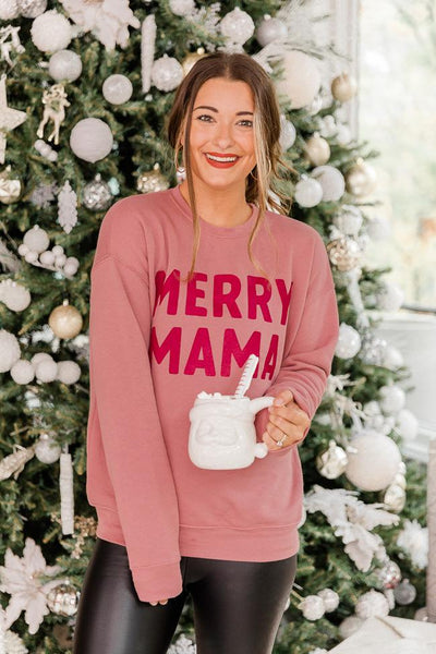 Merry Mama Mauve Graphic Sweatshirt