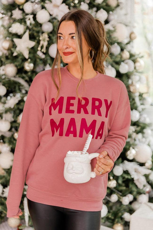 Merry Mama Mauve Graphic Sweatshirt
