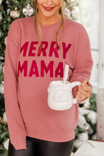 Merry Mama Mauve Graphic Sweatshirt