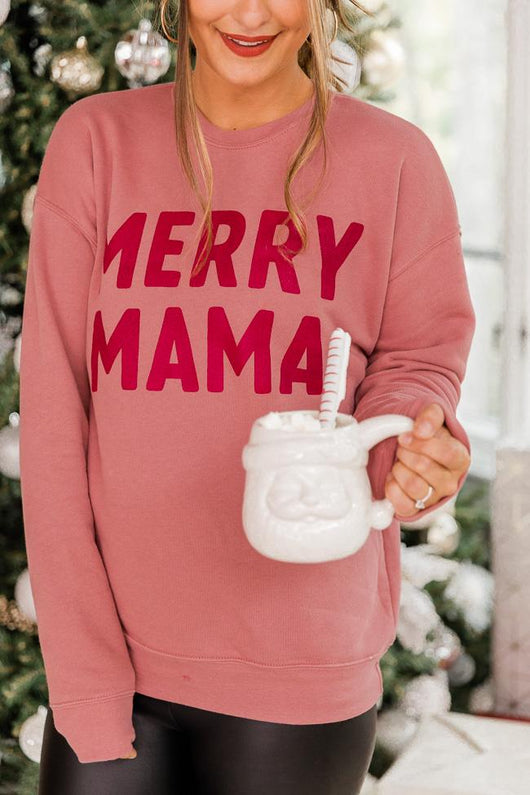 Merry Mama Mauve Graphic Sweatshirt