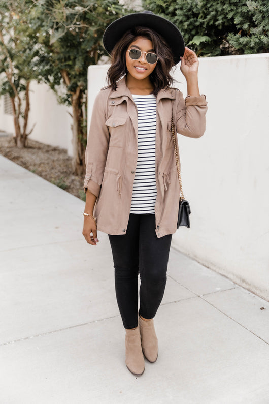 Spark An Interest Cargo Beige Jacket