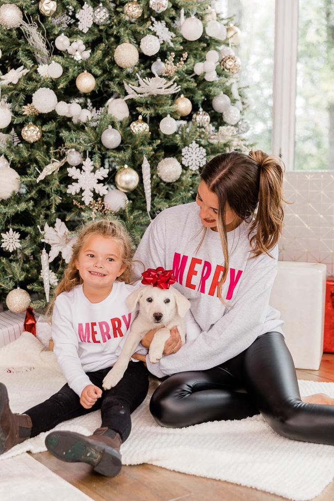 Kids Colorful Merry White Graphic Sweatshirt