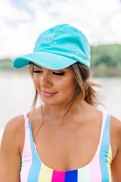 Day Drinker Embroidered Baseball Cap Aqua