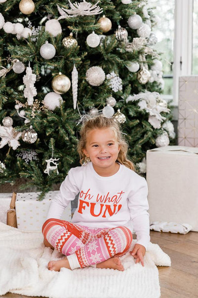 Kids Oh What Fun White Graphic Sweatshirt