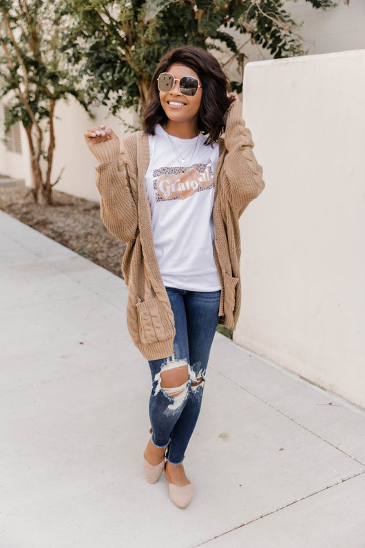 Grateful Pumpkin Graphic White Tee