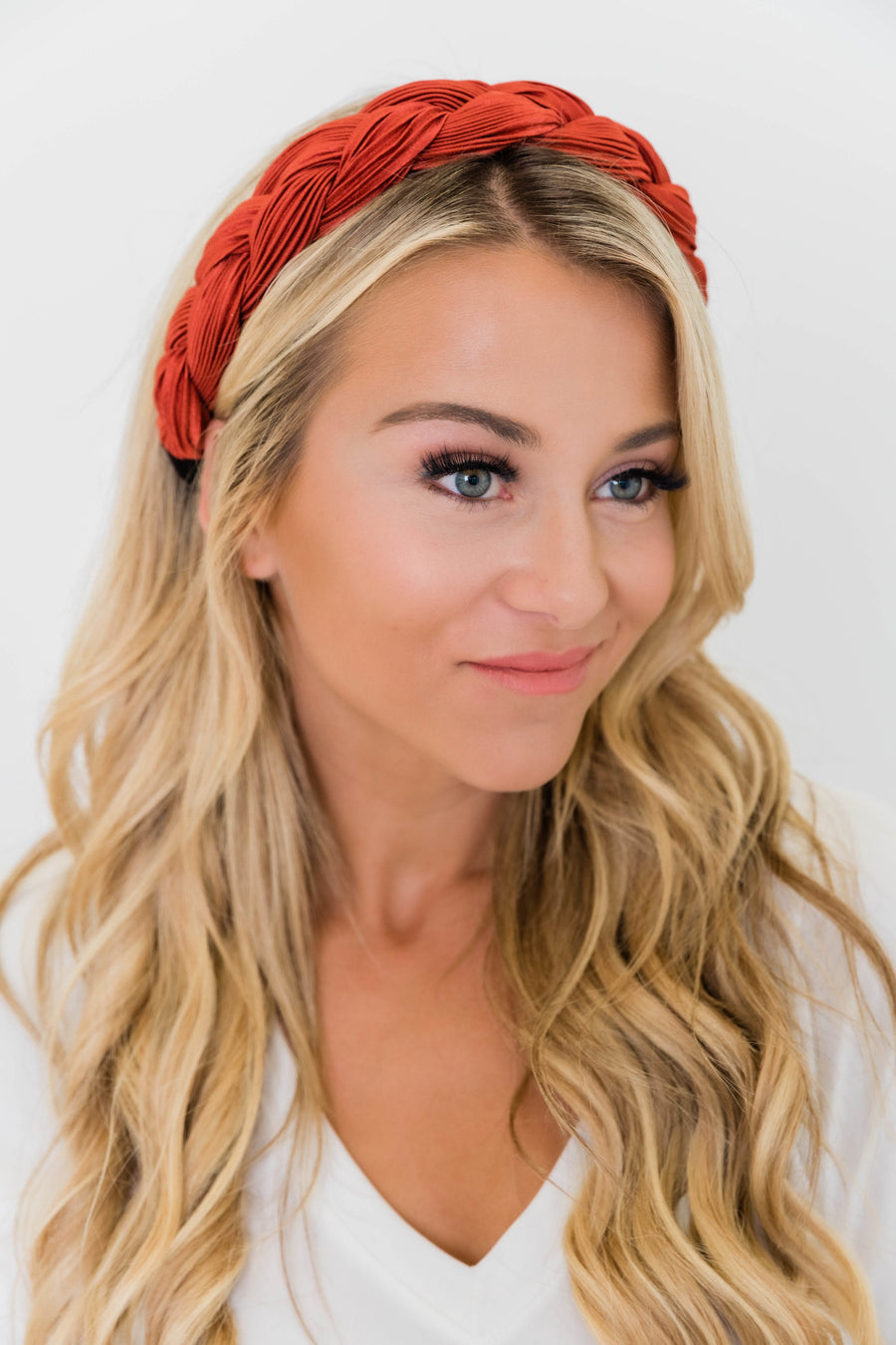 Gleaming Smile Braided Headband Rust FINAL SALE