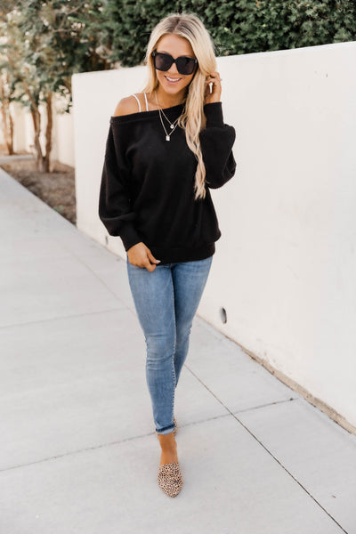 Can't Hide My Feelings Black Pullover