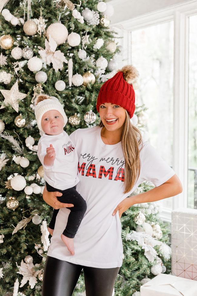 Very Merry Mama Graphic White Tee