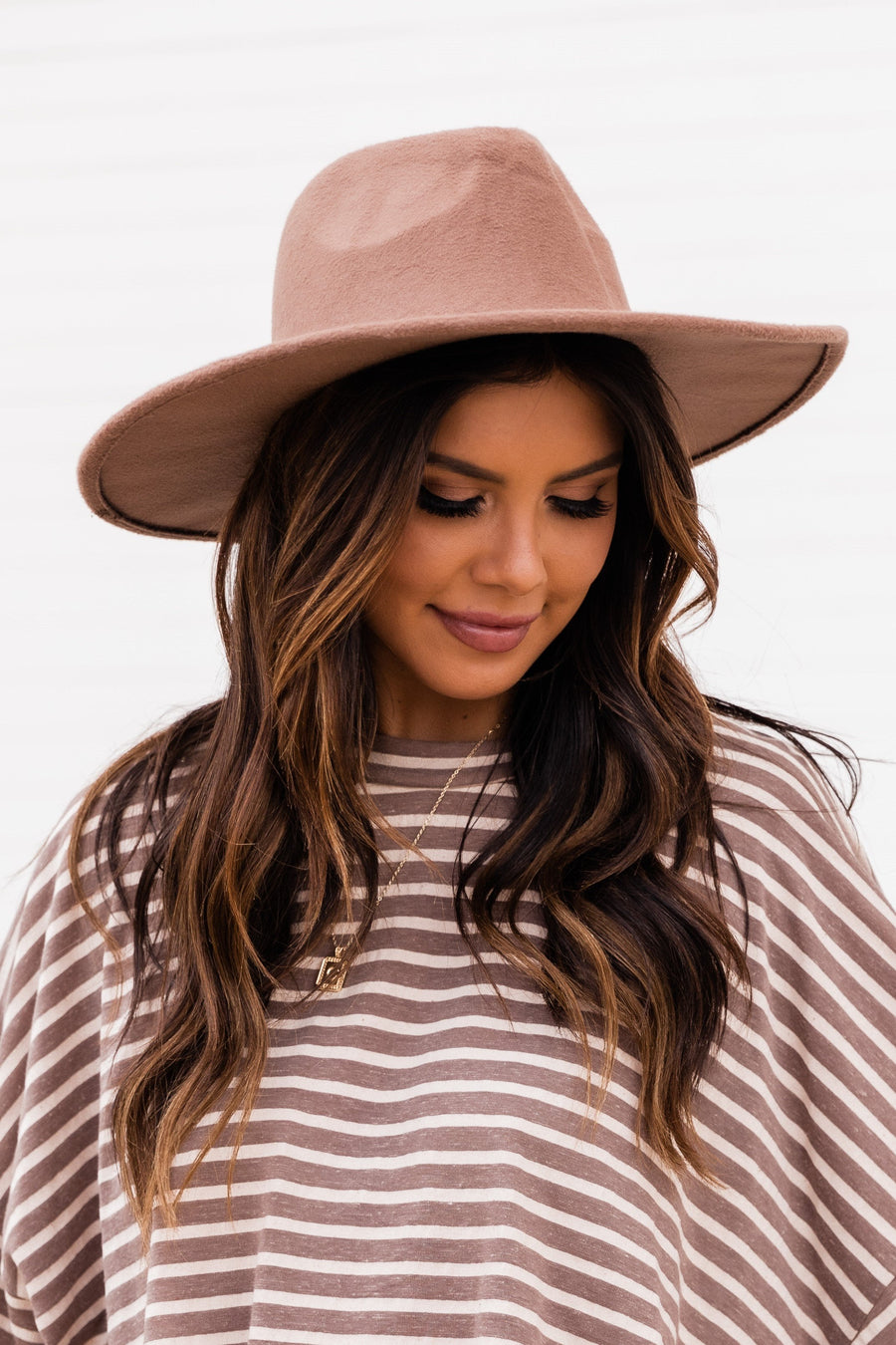 For Next Time Mocha Wide Brim Fedora Hat