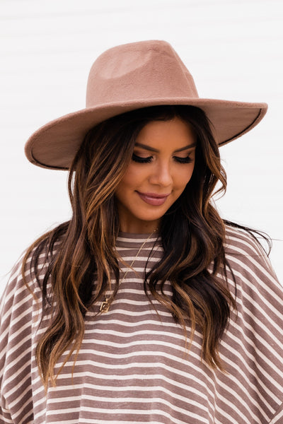 For Next Time Mocha Wide Brim Fedora Hat