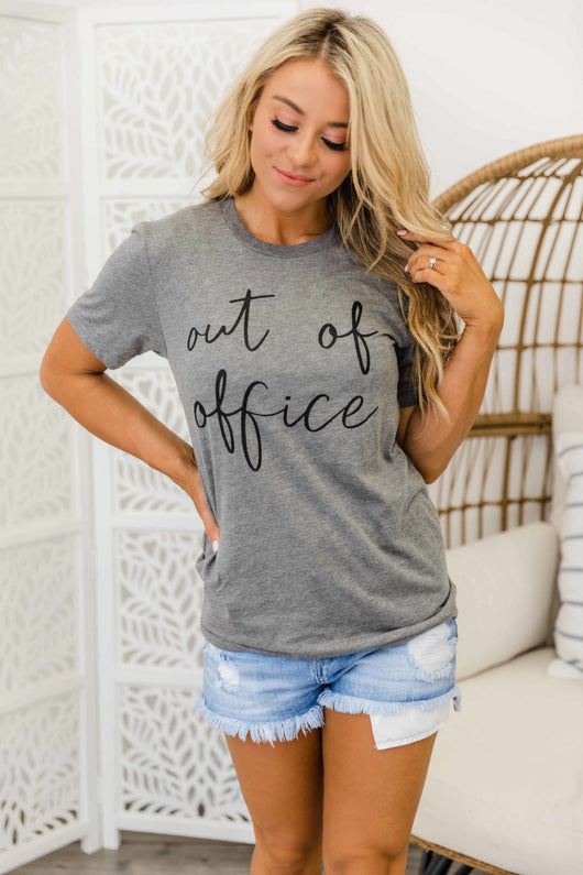 Out Of Office Heather Grey Graphic Tee