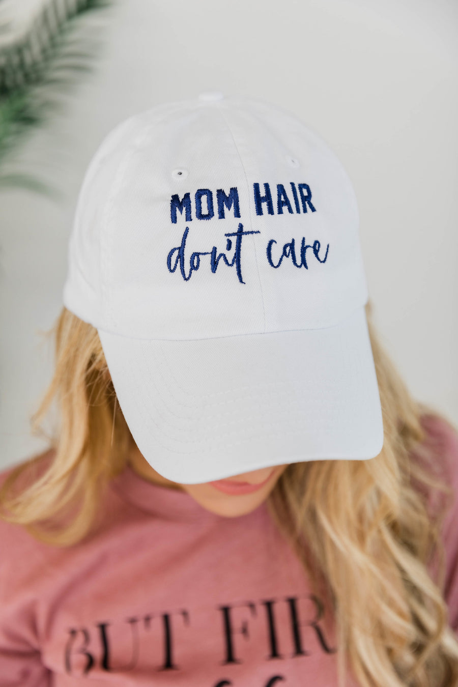 Mom Hair Scripted Don't Care Embroidered Cap