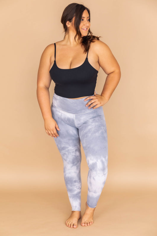 Never Giving Up Tie Dye Leggings Grey FINAL SALE