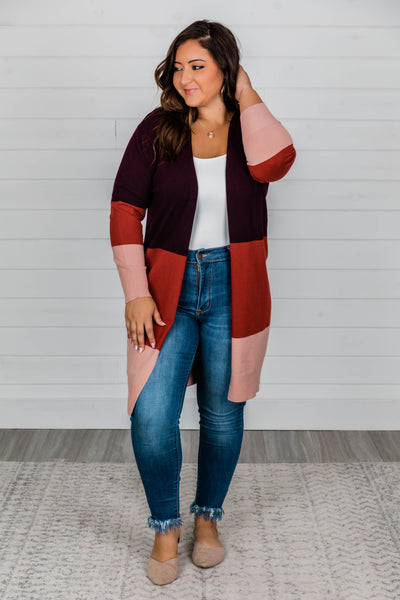 Secret Obsession Colorblock Cinnamon Cardigan FINAL SALE