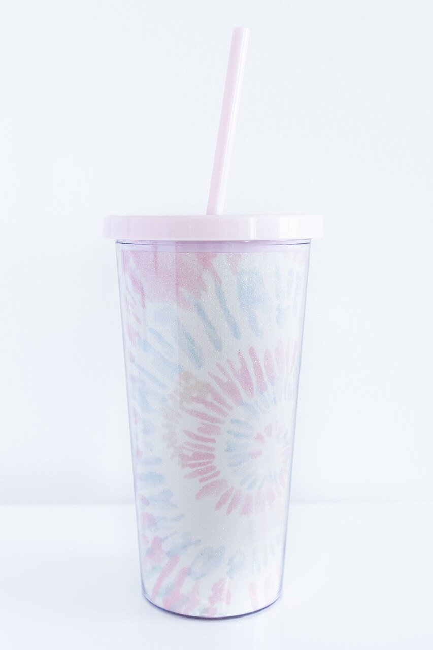 White Tie Dye Tumbler 24oz