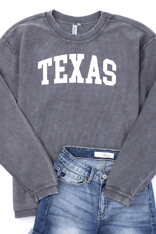 State Corded Graphic Charcoal Sweatshirt