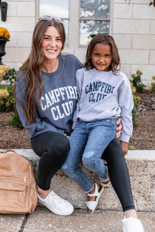 Campfire Club Navy Graphic Corded Sweatshirt