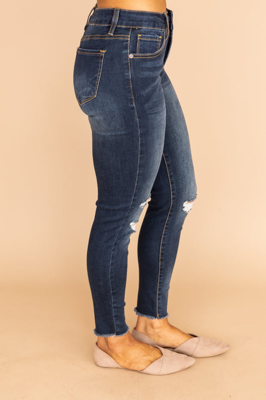 Kylie Distressed Dark Wash Jeans