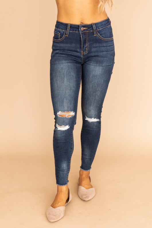 Kylie Distressed Dark Wash Jeans