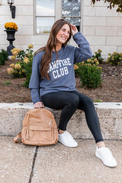 Campfire Club Navy Graphic Corded Sweatshirt