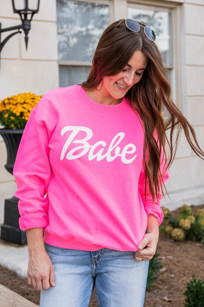 Babe Pink Graphic Sweatshirt
