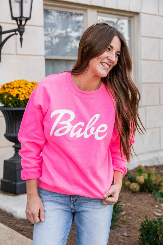 Babe Pink Graphic Sweatshirt