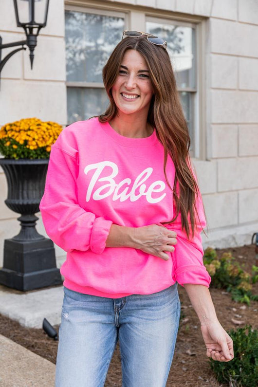 Babe Pink Graphic Sweatshirt