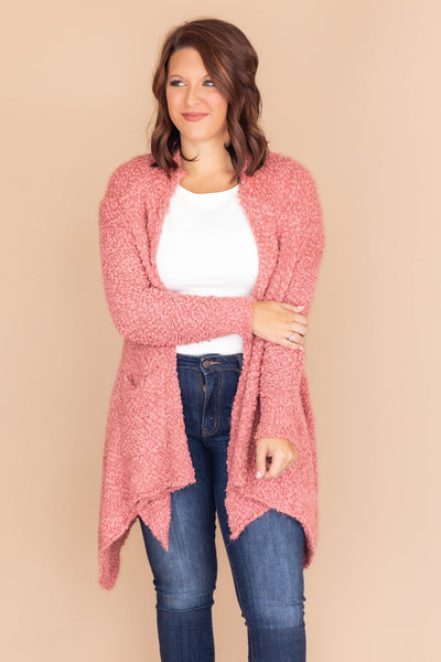 Heart Set On You Popcorn Mauve Cardigan