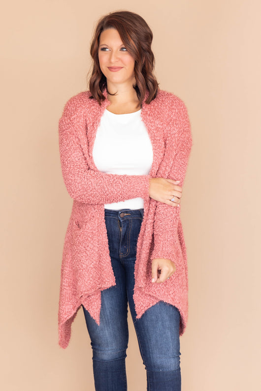 Heart Set On You Popcorn Mauve Cardigan