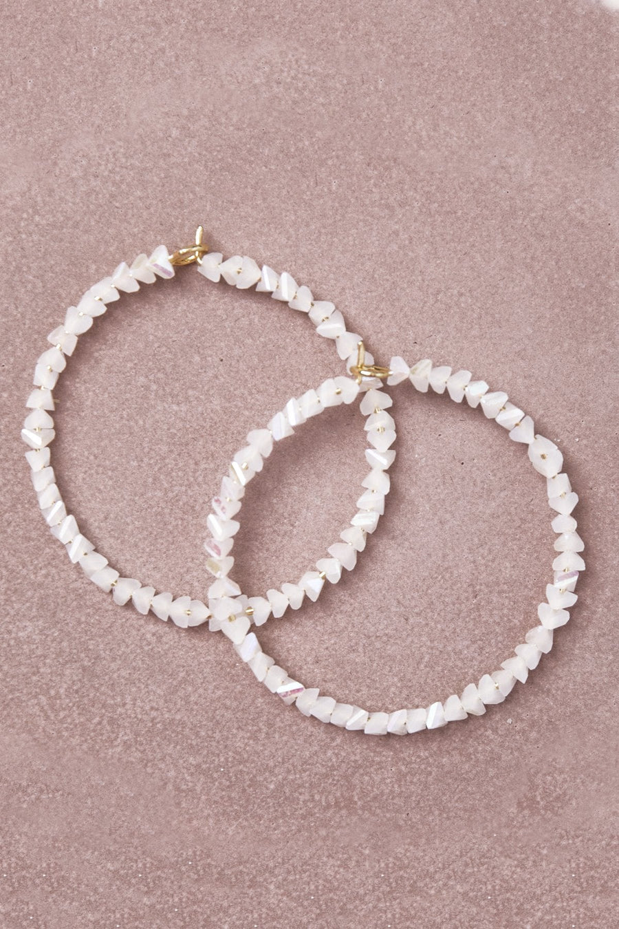 Losing Focus White Hoop Earrings