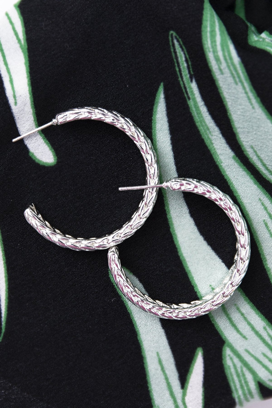 Path To Love Silver Open Hoop Earrings