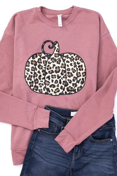 Animal Print Pumpkin Mauve Graphic Sweatshirt