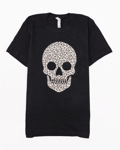 Animal Print Skull Black Graphic Tee