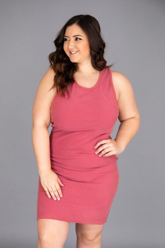 Magical at Midnight Midi Mauve Ribbed Tank Dress