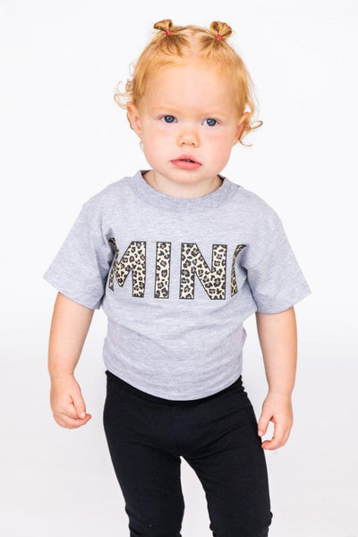 Mini Animal Print Baby Tee Grey
