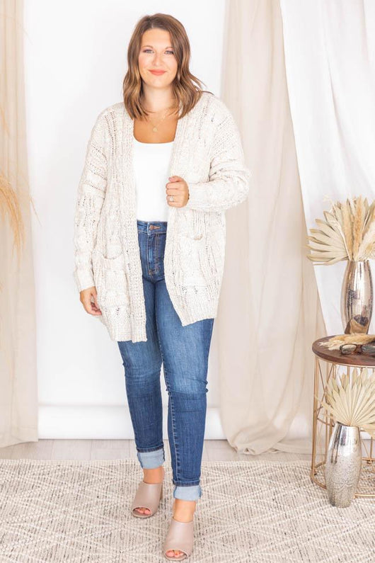 Stay Fabulous Ivory Knit Cardigan